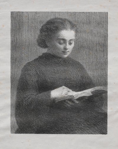 読書：アーティストシスターの肖像、1897年。 作： Ignace Henri Jean Fantin Latour