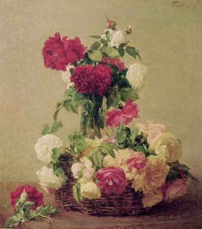 バラ、1891 作： Ignace Henri Jean Fantin Latour