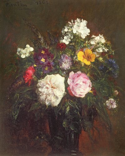 バラとフロックス、1862 作： Ignace Henri Jean Fantin Latour