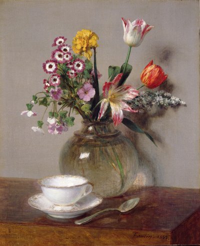 春のブーケ、1865 作： Ignace Henri Jean Fantin Latour
