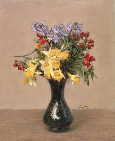 春の花、1869 作： Ignace Henri Jean Fantin Latour
