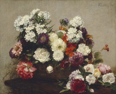 花のある静物、1881 作： Ignace Henri Jean Fantin Latour
