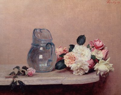バラのある静物、1889 作： Ignace Henri Jean Fantin Latour