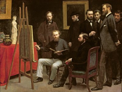 バティニョールのスタジオ、1870年 作： Ignace Henri Jean Fantin Latour
