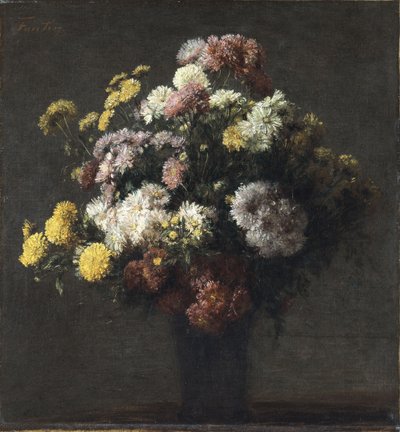 菊の花瓶 作： Ignace Henri Jean Fantin Latour