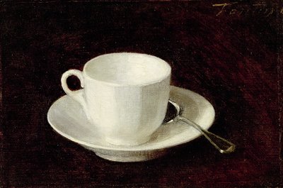 ホワイトカップとソーサー、1864年 作： Ignace Henri Jean Fantin Latour