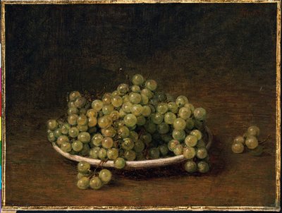 プレート上の白ブドウ 作： Ignace Henri Jean Fantin Latour