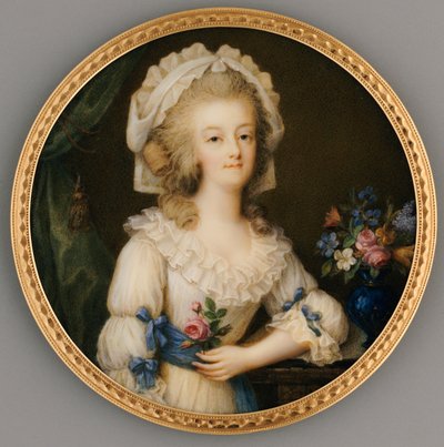 マリー・アントワネット女王の立派で重要なミニチュア、c.1780-85 作： Ignace Jean Victor Campana