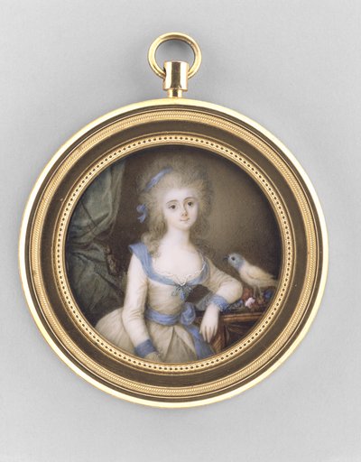 女性の肖像、1785年頃（象牙、オルモル、ガラスに水彩） 作： Ignace Jean Victor Campana