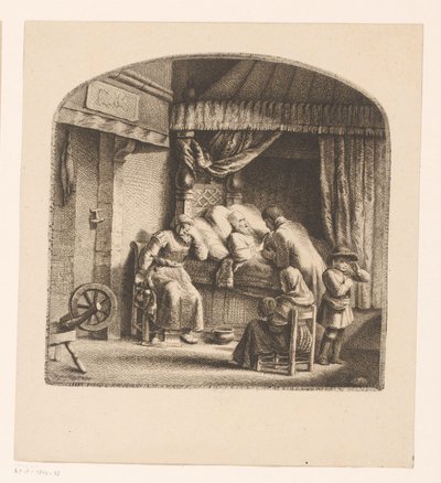 死の床の老人 作： Ignace Joseph de Claussin (attributed to)