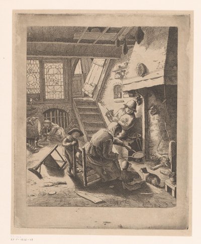 夫と子供たちと一緒にパンケーキ屋さん 作： Ignace Joseph de Claussin (attributed to)