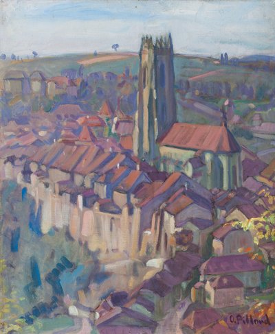 Vista de Friburgo (óleo sobre tela) 作： Ignace Nazaire Oswald Pilloud
