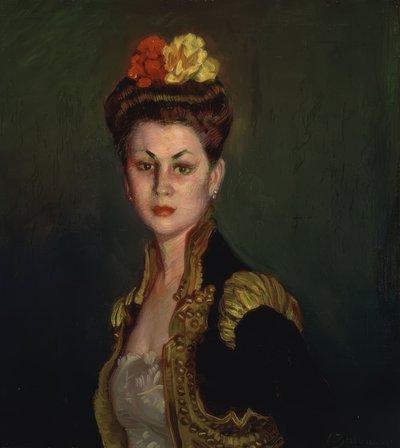 （ボウとジャケットの女性のトレロによる肖像） 作： Ignacio Zuloaga y Zabaleta