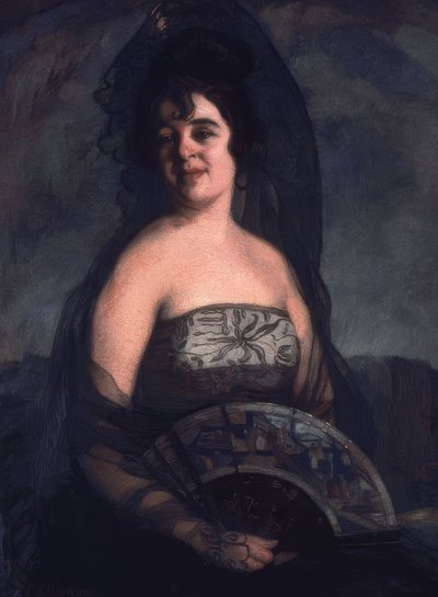 ファンの女性-オレオ・リエンツォ-103×82 CM 作： Ignacio Zuloaga y Zabaleta
