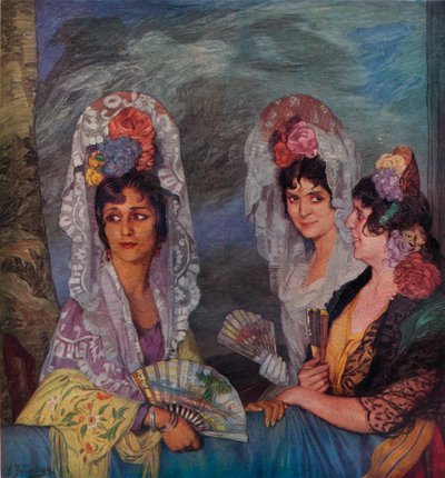 バルコニー、c1931 作： Ignacio Zuloaga y Zabaleta