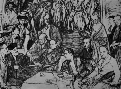 MY FRIENDS-1920-36-DRAWING-CARBON - OLEO - CANVAS-234X292 CM 作： Ignacio Zuloaga y Zabaleta