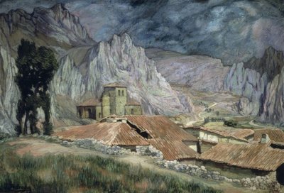 PANCORBO LANDSCAPE-1917-O - L-90X130 CM 作： Ignacio Zuloaga y Zabaleta