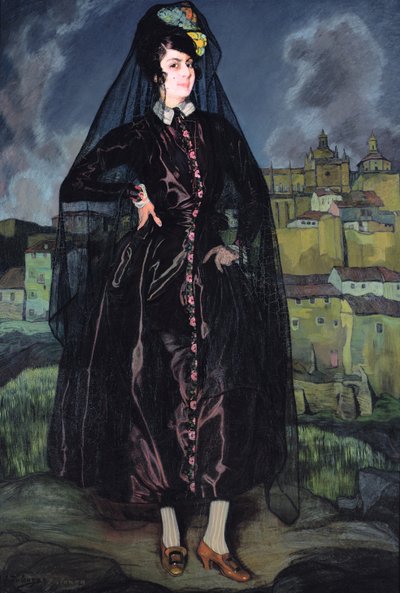 黒のアニタ・ラミレスの肖像、1916 作： Ignacio Zuloaga y Zabaleta