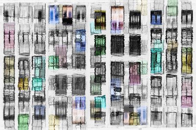 色鮮やかな街の映り込み 作： 