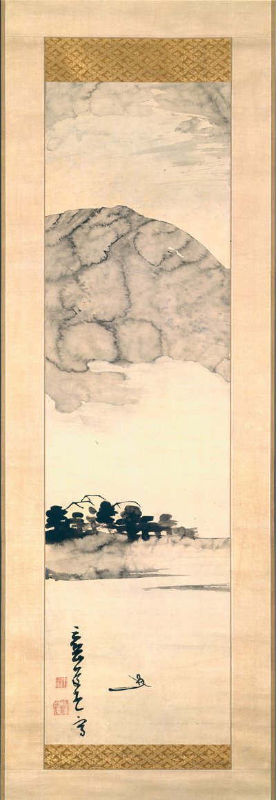風景のフィンガーペインティング、18世紀。 作： Ike no Taiga