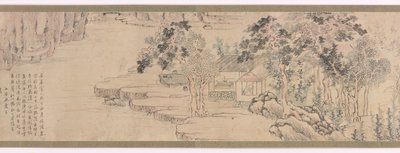 隠居中の学者 1750年頃 紙に墨と淡彩 作： Ike no Taiga