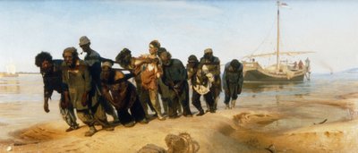 ヴォルガ川のはしけ（ロシア） 作： Ilya Efimovich Repin