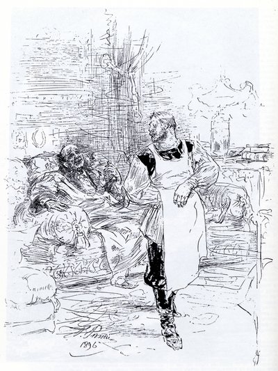 レオトルストイの小説「イヴァンイリイチの死」のイラスト、1896年 作： Ilya Efimovich Repin