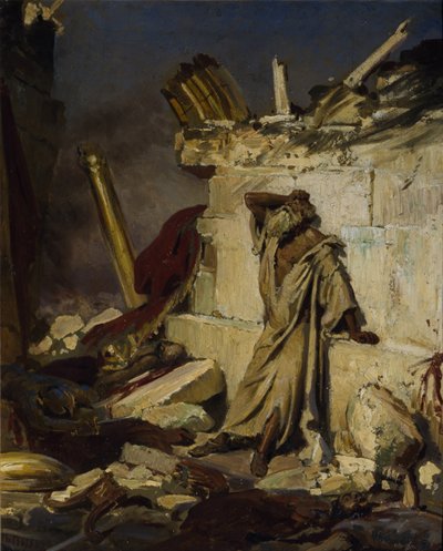 エルサレムの破壊を嘆くエレミヤ、1870 作： Ilya Efimovich Repin