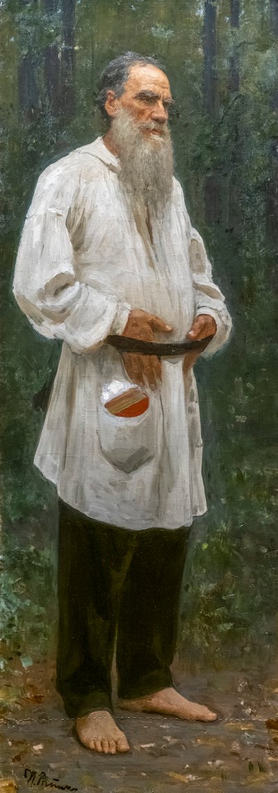 レオン・トルストイ裸足 作： Ilya Efimovich Repin