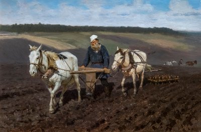 レオン・トルストイ労働者 作： Ilya Efimovich Repin