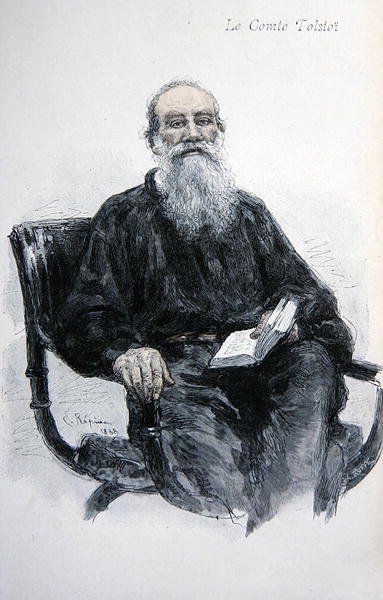 トルストイ(1828-1910) 作： Ilya Efimovich Repin