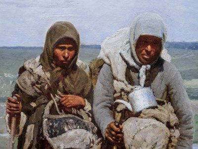 巡礼者の敬虔な女性（詳細） 作： Ilya Efimovich Repin
