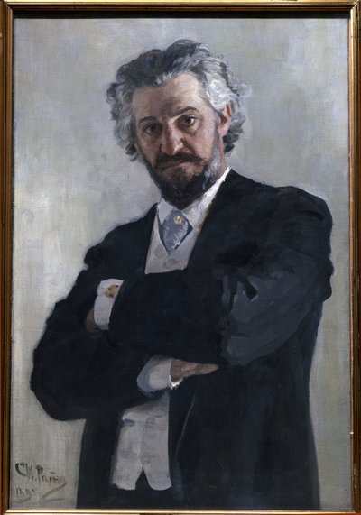 Portrait de Alexander Verzhbilovich (Verzhbilovic, Verzhibilovic, Vierzbilovich, Wierzbillowicz, Wierzbilovich, Wierzbilovicz, Wierzbilowi​​cz) (1850-1911), violoncelliste russe, en 1895. Peinture de Ilia Iefimovitch Repine (Ilya Yefimovich Repin) (1844-19 作： Ilya Efimovich Repin