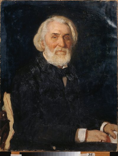 作家Ivan Sergeevich Turgenev（Turgenev）の肖像 作： Ilya Efimovich Repin