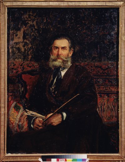 Portrait du peintre Alexei Bogolyubov (Bogolyubov y Bogolyubov) (1824-1896)。 Peinture de Ilya Yefimovitch Repin (Ilya Repine) (1844-1930), huile sir toile 作： Ilya Efimovich Repin