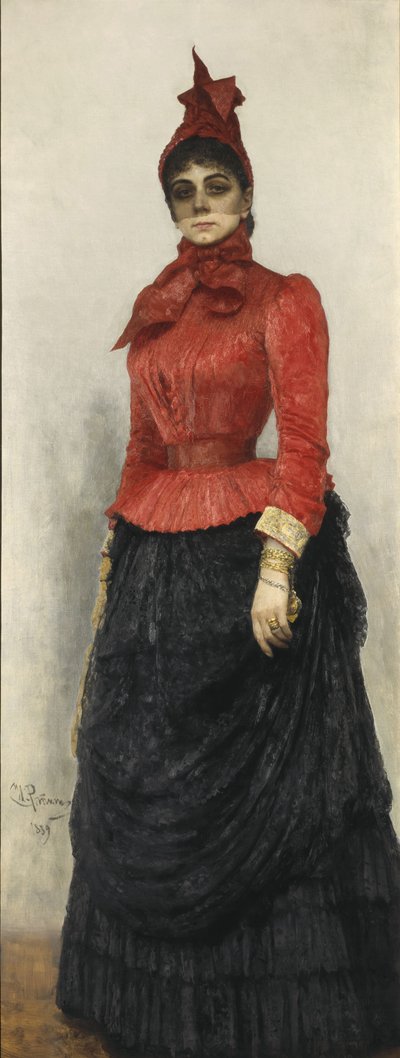 男爵夫人Varvara Ikskul von Hildenbandtの肖像1850-1928、1889 作： Ilya Efimovich Repin