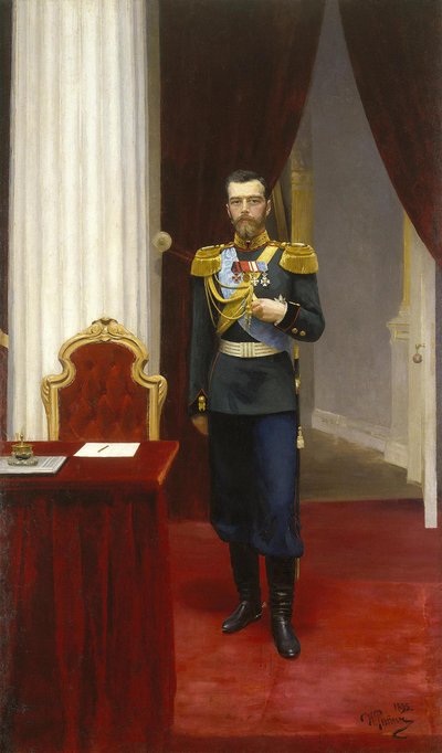 ニコラス2世皇帝の肖像1868-1918、1896 作： Ilya Efimovich Repin