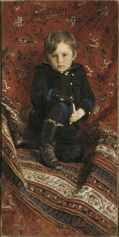 アーティストの息子、ユーリーレピンの肖像、1882年 作： Ilya Efimovich Repin