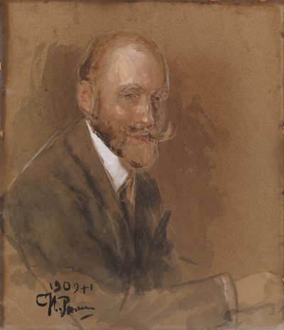 劇作家ウラジミール・ウラジミロヴィッチ・バリアティンスキーの肖像1874-1941 作： Ilya Efimovich Repin