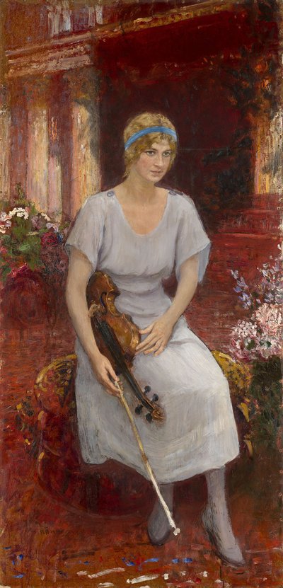 ヴァイオリニストセシリアハンセンの肖像1897〜1989年、1922年 作： Ilya Efimovich Repin