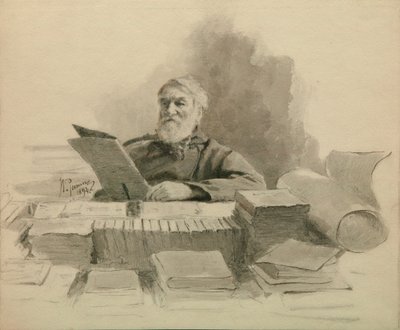 著者の肖像ドミトリー・グリゴロビッチ1822-1899、1894 作： Ilya Efimovich Repin