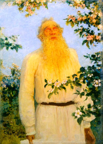 「作者レオ・N・トルストイの肖像」、1912年。 作： Ilya Efimovich Repin