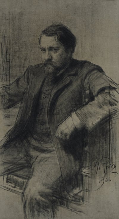 画家ヴァレンティンアレクサンドロヴィチセロフの肖像1865-1911、1901 作： Ilya Efimovich Repin