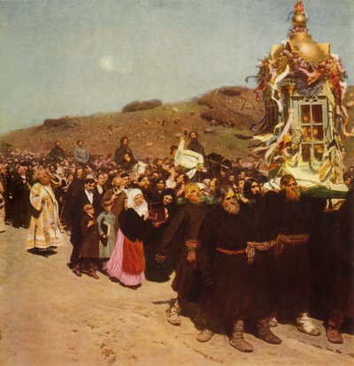 「クルスク グベルニアの行列」、1880～1883 年、 作： Ilya Efimovich Repin