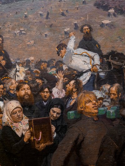 クルスク地方の宗教行進（詳細） 作： Ilya Efimovich Repin