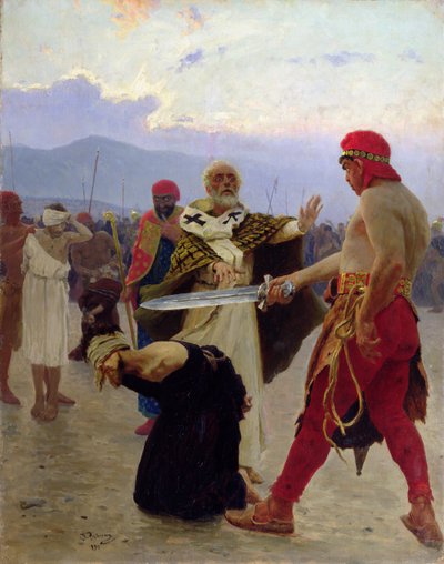 マイラの聖ニコラスは1890年に3人の罪のない人を死から救った 作： Ilya Efimovich Repin
