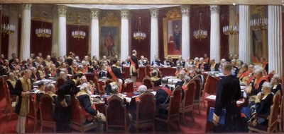 1901年5月5日のマリー宮殿の国会議事堂の100周年記念セッション 作： Ilya Efimovich Repin