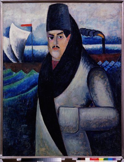 自画像。 Peinture de Ilya Ivanovich Mashkov (Ilya Machkov, Matchkov) (1881-1944), huile sir toile 作： Ilya Ivanovich Mashkov