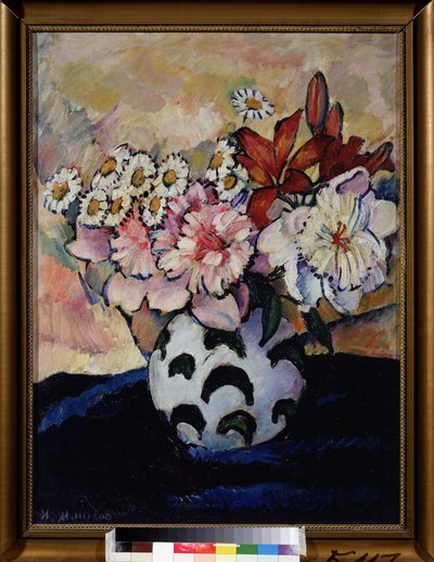 花束。 Ilya Ivanovich Mashkov（Ilia Mashkov、Matchkov）（1881-1944）による絵画、キャンバスに油彩 作： Ilya Ivanovich Mashkov