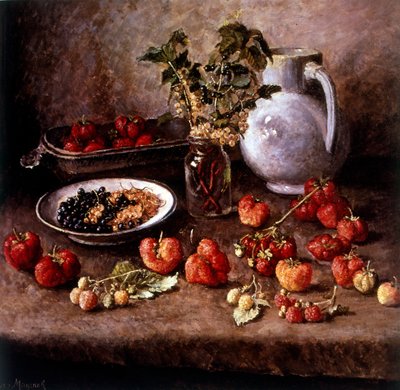 イチゴのある静物画 1943（油彩・キャンバス 作： Ilya Ivanovich Mashkov